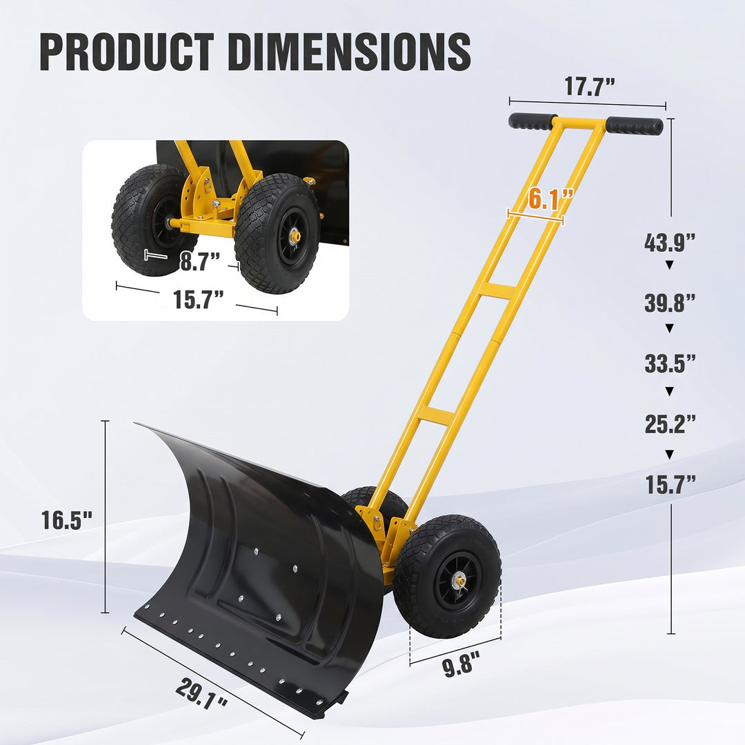 COOS BAY Wheeled Snow Shovel for Driveway