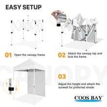 Load image into Gallery viewer, COOS BAY 5x5 Outdoor Portable Canopy Tent with One Removable Sunwall