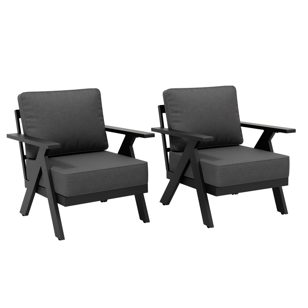 COOS BAY Iron Luxe Modern Outdoor Patio Chairs Set of 2/4