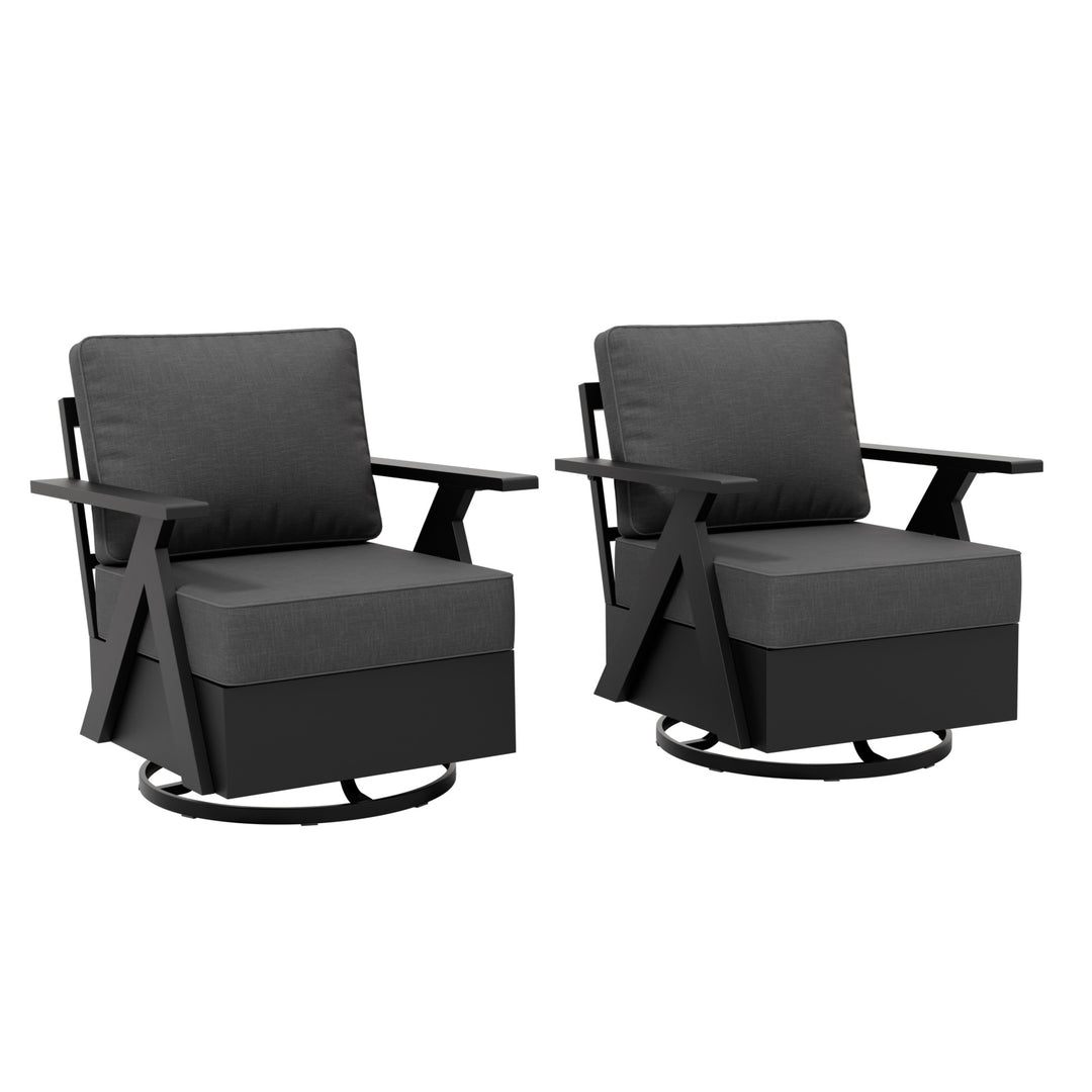 COOS BAY Iron Luxe Modern Outdoor Swivel Rocking Chairs Set of 2/4