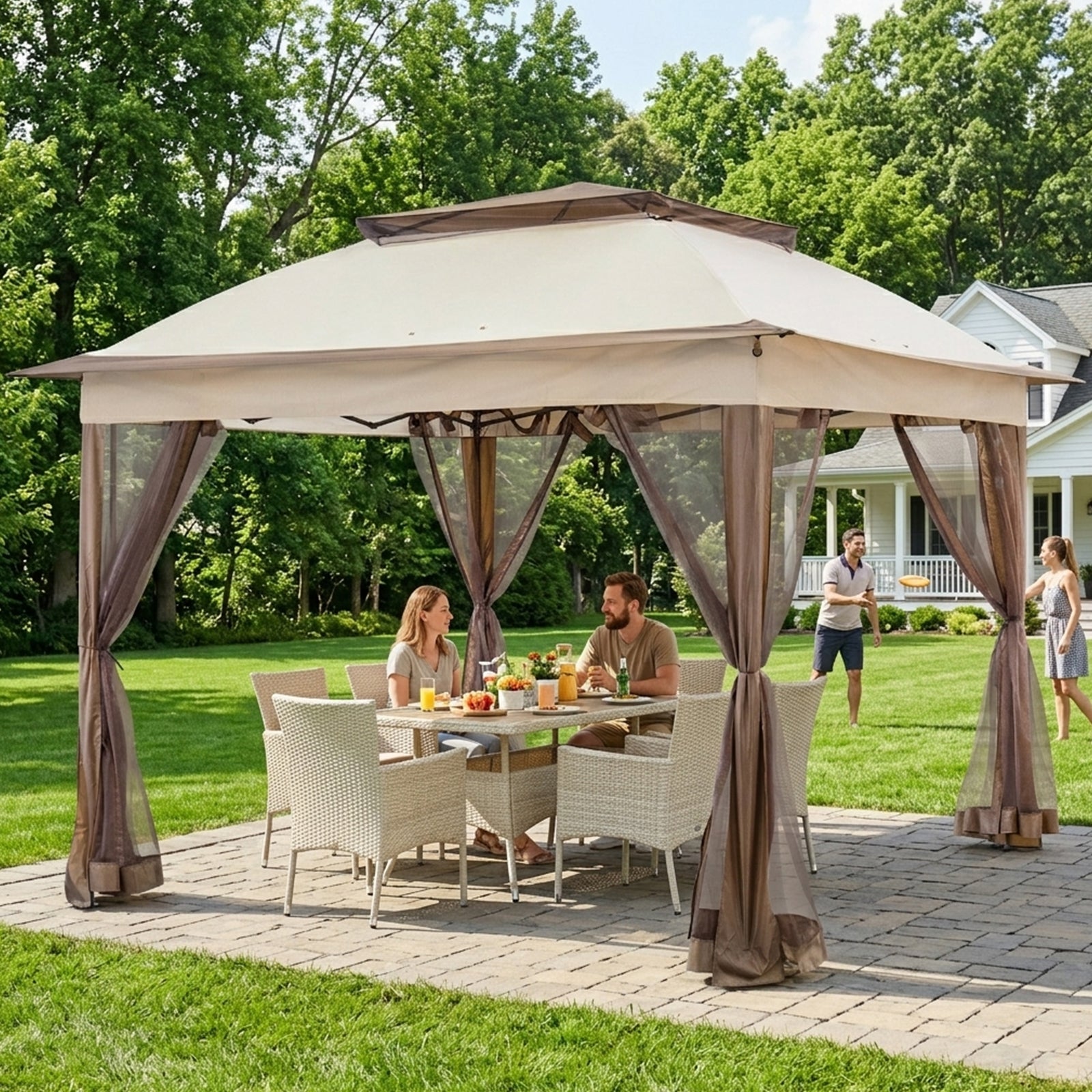 COOS BAY 11x11 Pop Up Gazebo with Mesh Netting – COOS BAY Outdoors