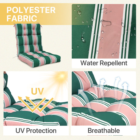 COOS BAY Outdoor Chair Cushions High Back 46x22 Inch, 2 Pack