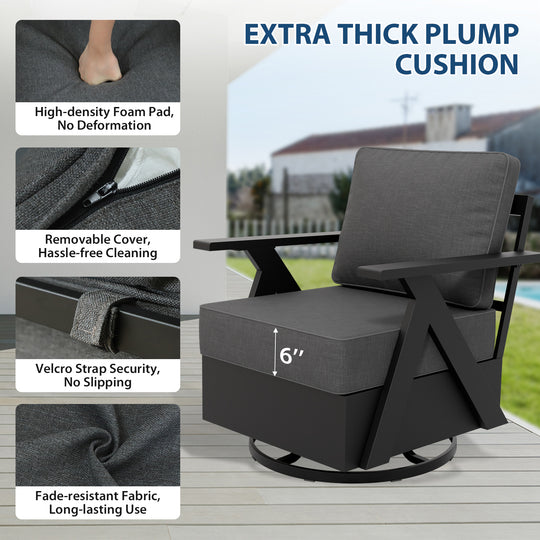 COOS BAY Iron Luxe Modern 3 Piece Outdoor Bistro Set