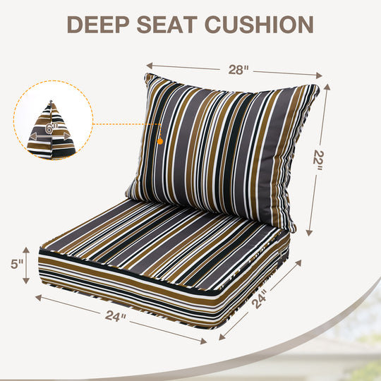 COOS BAY Deep Seat Patio Chair Cushions, 1 Pack