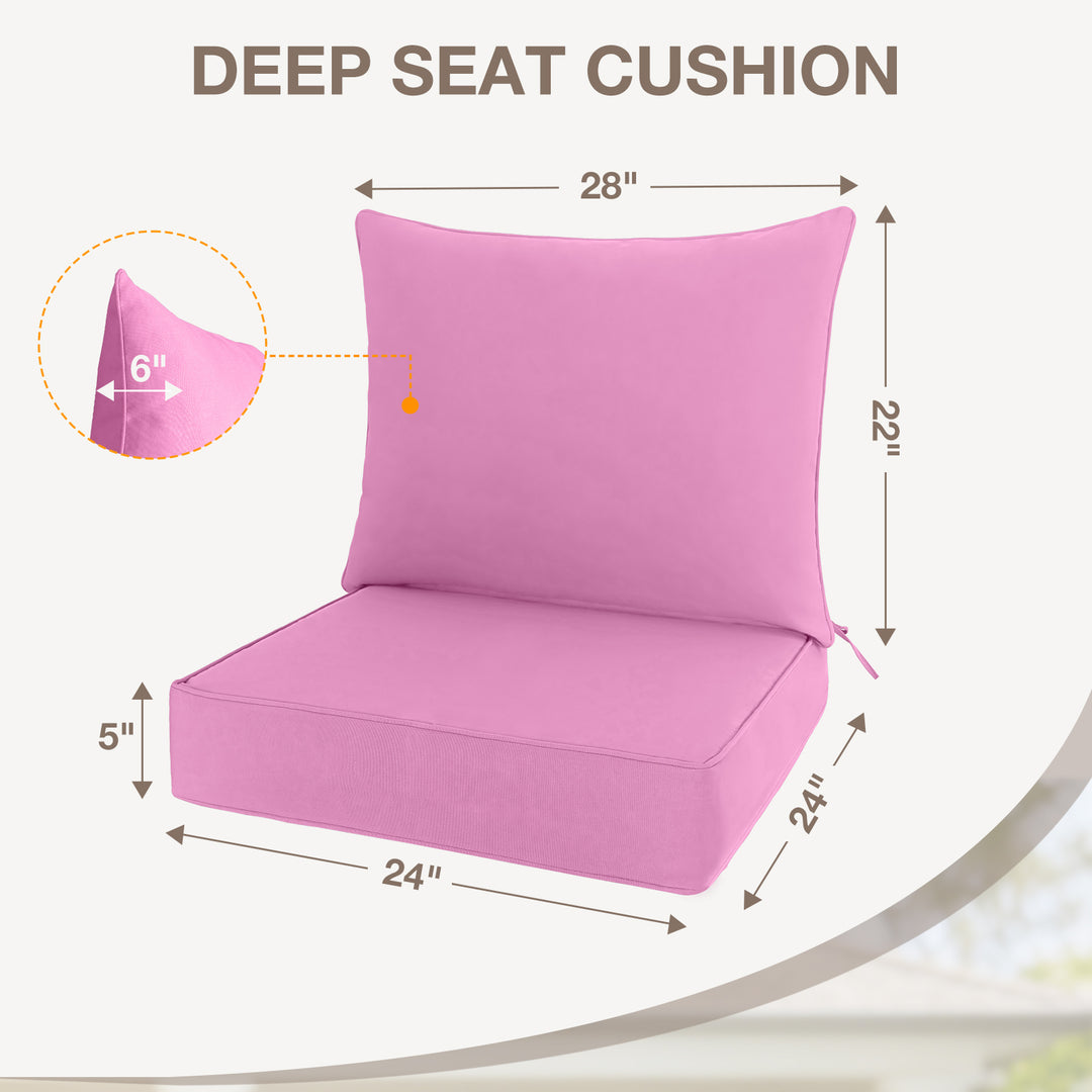 COOS BAY Deep Seat Patio Chair Cushions, Set of 2