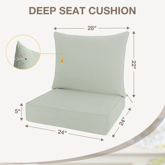 COOS BAY Deep Seat Patio Chair Cushions, 1 Pack