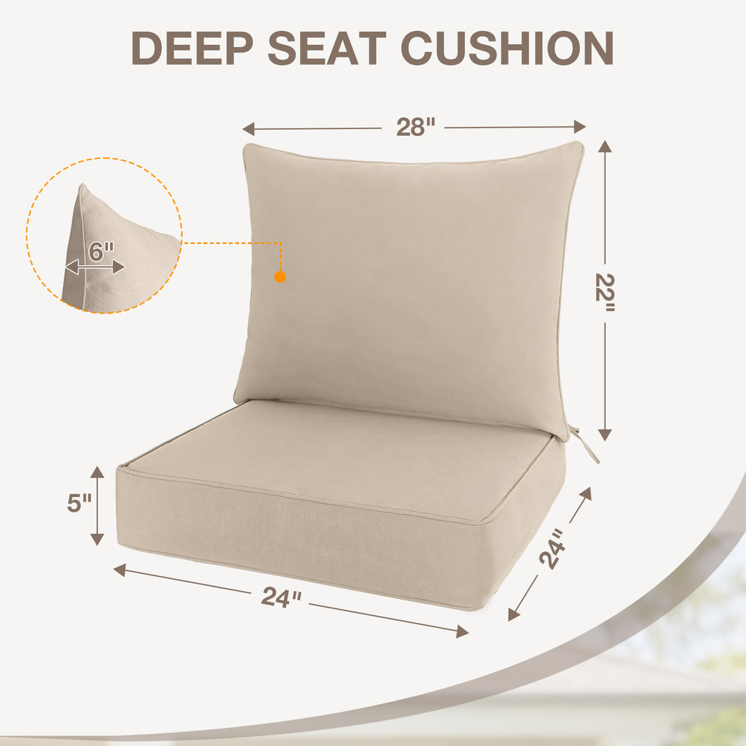 COOS BAY Deep Seat Patio Chair Cushions, Set of 2