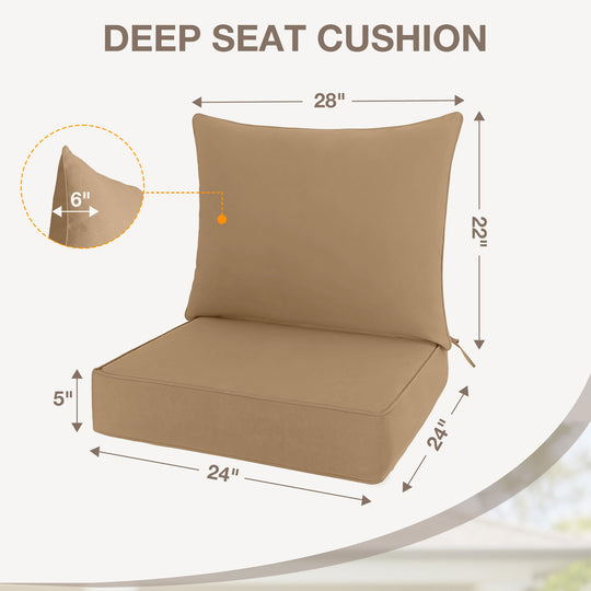 COOS BAY Deep Seat Patio Chair Cushions, 1 Pack