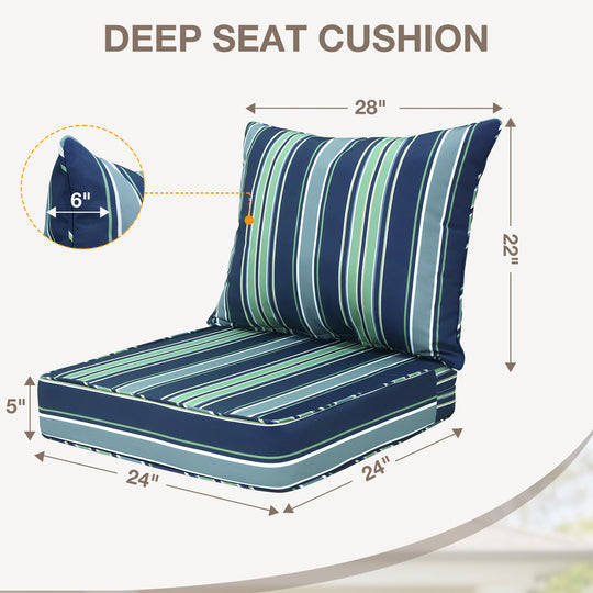 COOS BAY Deep Seat Patio Chair Cushions, 1 Pack