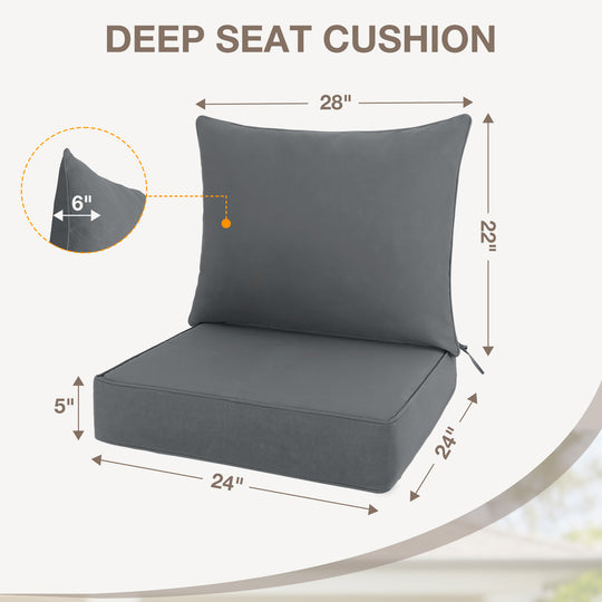COOS BAY Deep Seat Patio Chair Cushions, 1 Pack
