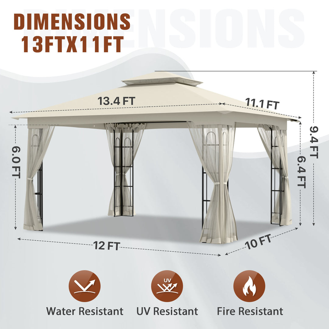 COOS BAY 10x12 Outdoor Patio Gazebo with Netting