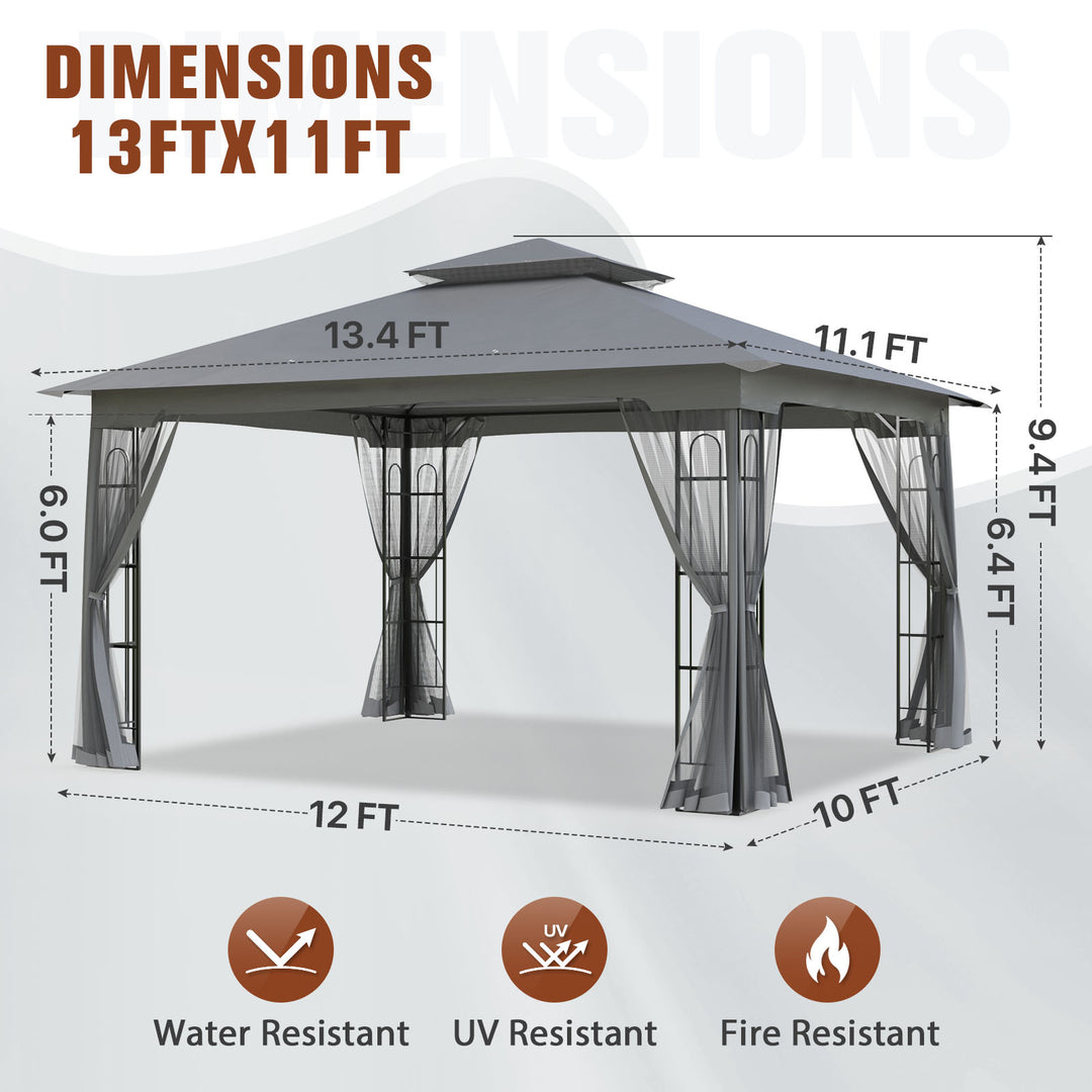 COOS BAY 10x12 Outdoor Patio Gazebo with Netting