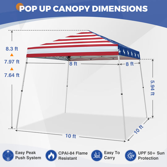 10x10 Pop Up Canopy Tent , 10x10 Base 8x8 Top