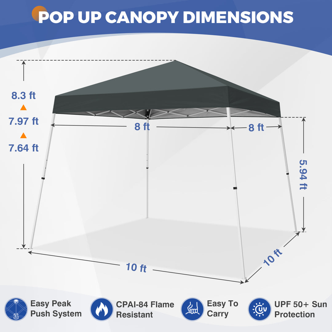 10x10 Pop Up Canopy Tent , 10x10 Base 8x8 Top