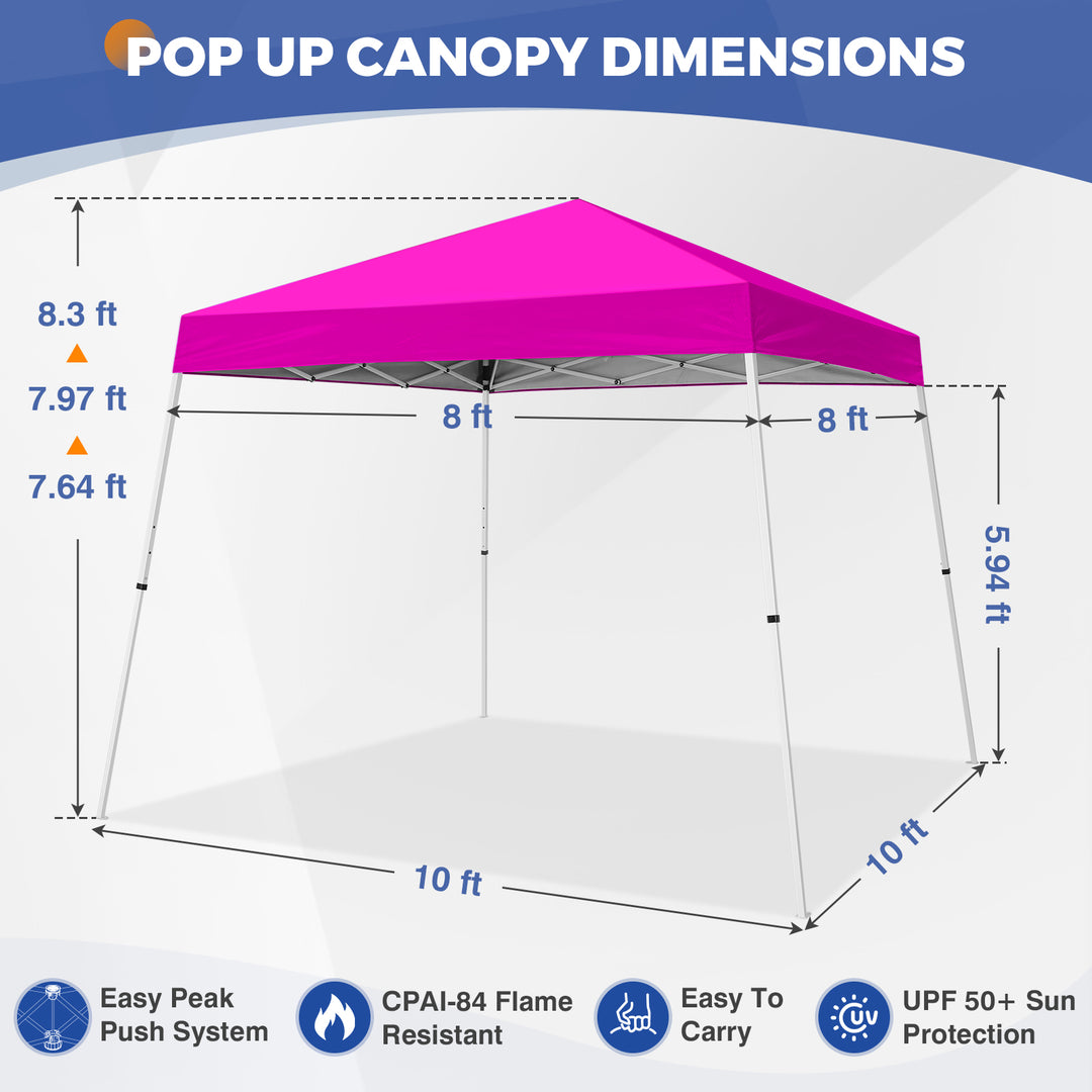 10x10 Pop Up Canopy Tent , 10x10 Base 8x8 Top