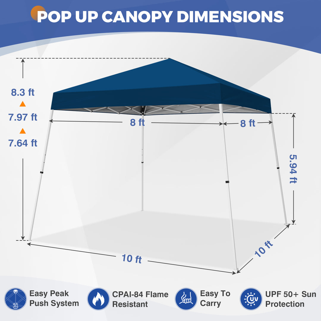 10x10 Pop Up Canopy Tent , 10x10 Base 8x8 Top
