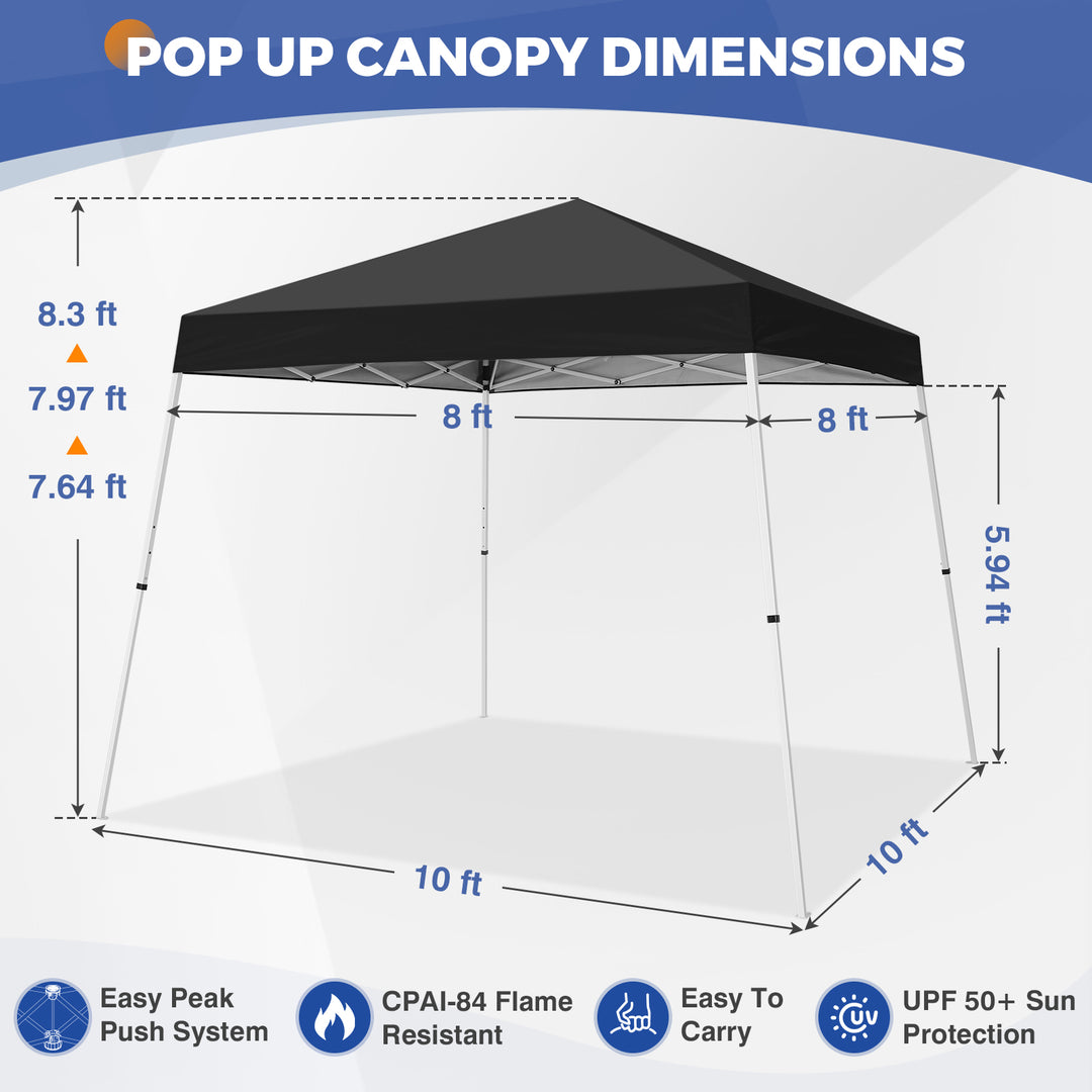 10x10 Pop Up Canopy Tent , 10x10 Base 8x8 Top