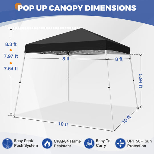 10x10 Pop Up Canopy Tent , 10x10 Base 8x8 Top