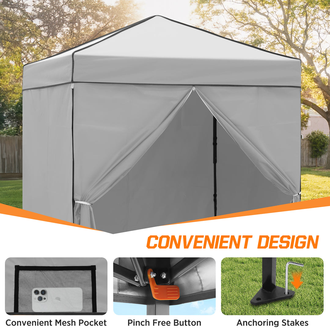 COOS BAY Pop Up Canopy Tent 6x4 with Four Removable Sun Walls