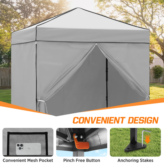 COOS BAY Pop Up Canopy Tent 6x4 with Four Removable Sun Walls