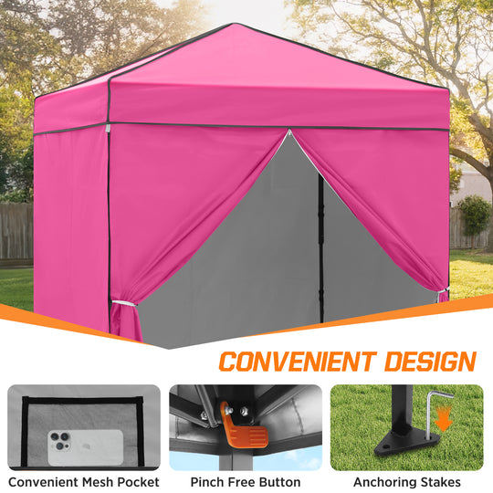 COOS BAY Pop Up Canopy Tent 6x4 with Four Removable Sun Walls