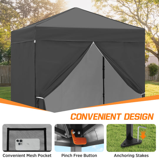 COOS BAY Pop Up Canopy Tent 6x4 with Four Removable Sun Walls