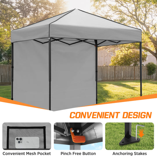 COOS BAY Pop Up Canopy Tent 6x4 with One Removable Sun Wall