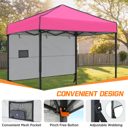 COOS BAY Pop Up Canopy Tent 6x4 with Adjustable Sun Wall