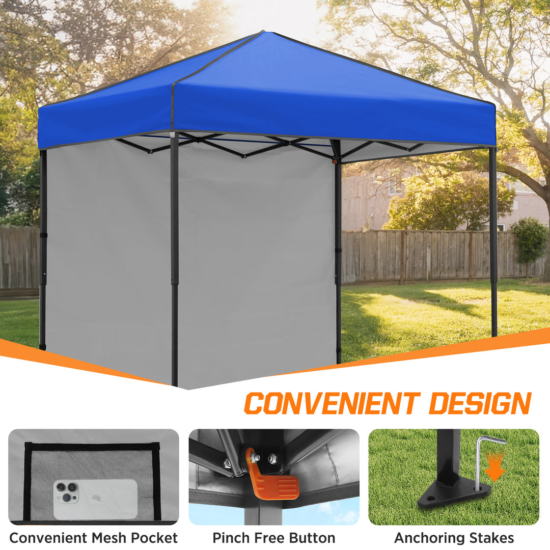 COOS BAY Pop Up Canopy Tent 6x4 with One Removable Sun Wall