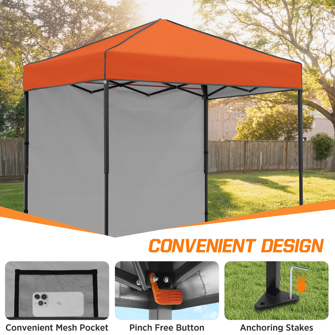 COOS BAY Pop Up Canopy Tent 6x4 with One Removable Sun Wall