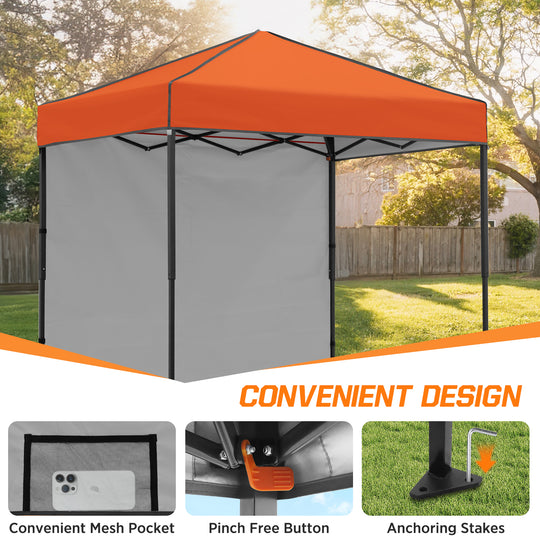 COOS BAY Pop Up Canopy Tent 6x4 with One Removable Sun Wall