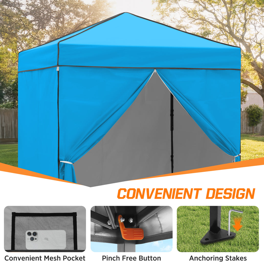 COOS BAY Pop Up Canopy Tent 6x4 with Four Removable Sun Walls
