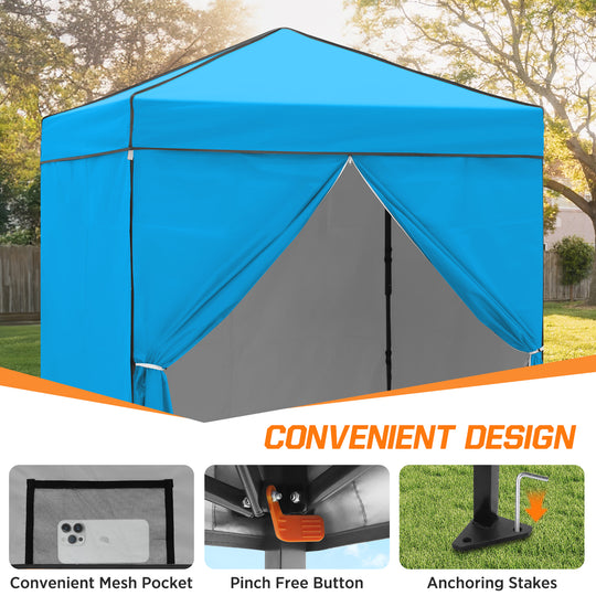 COOS BAY Pop Up Canopy Tent 6x4 with Four Removable Sun Walls