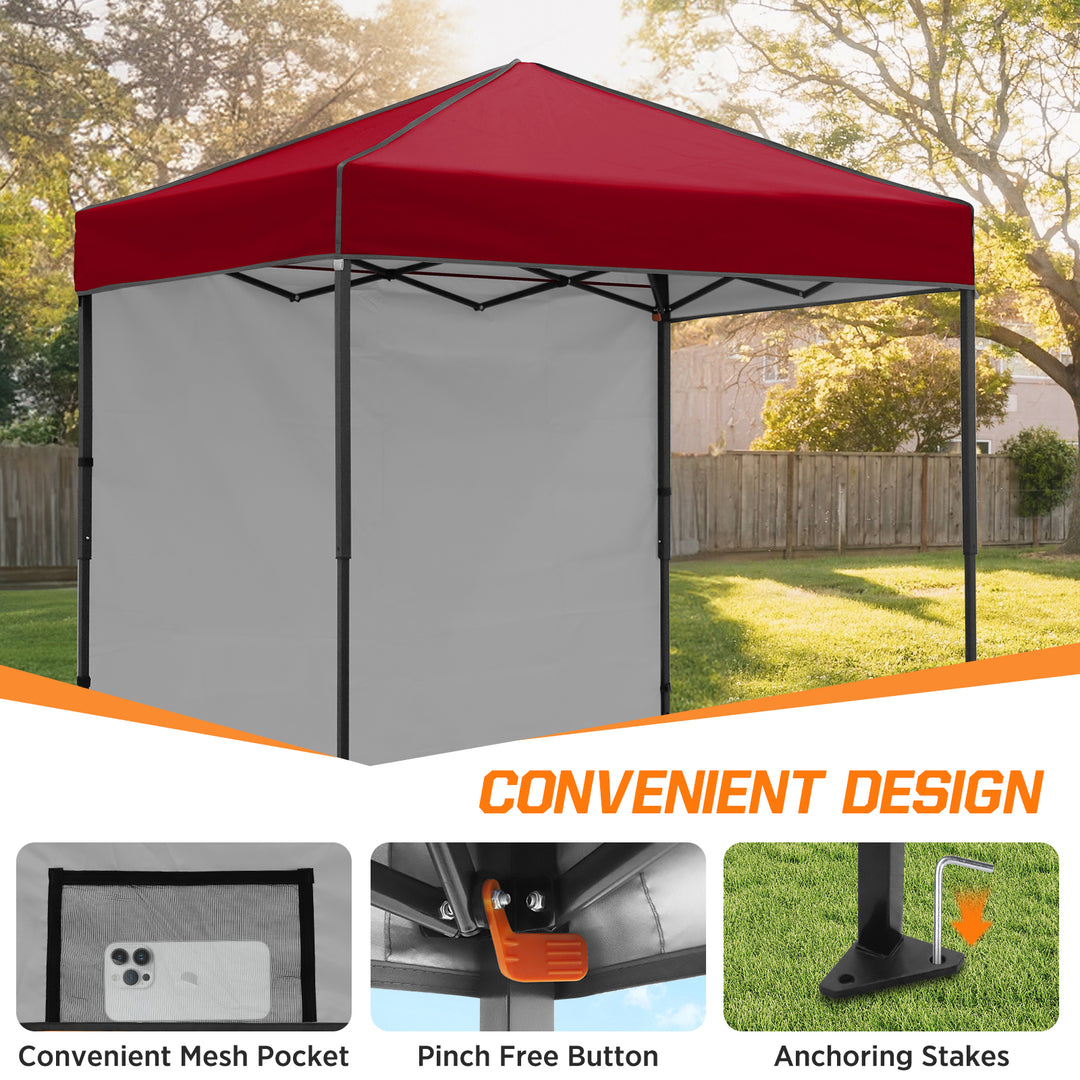 COOS BAY Pop Up Canopy Tent 6x4 with One Removable Sun Wall