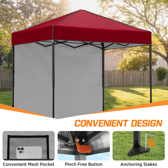 COOS BAY Pop Up Canopy Tent 6x4 with One Removable Sun Wall