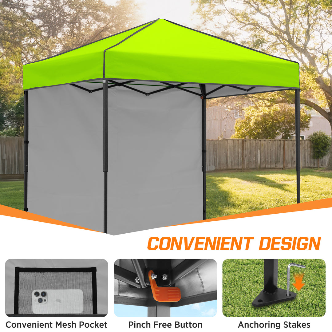 COOS BAY Pop Up Canopy Tent 6x4 with One Removable Sun Wall