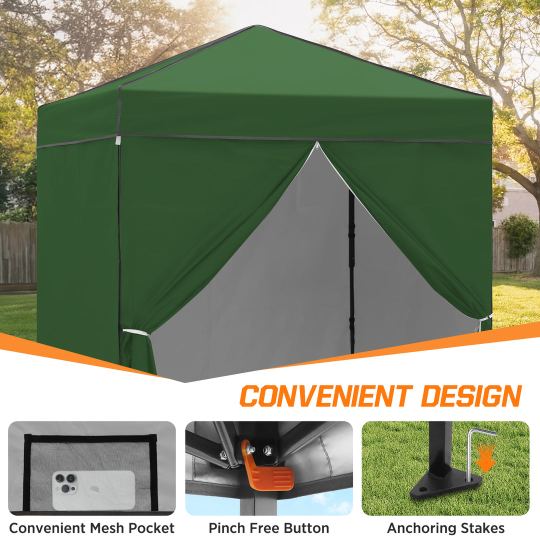 COOS BAY Pop Up Canopy Tent 6x4 with Four Removable Sun Walls