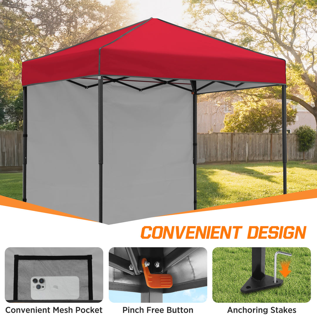 COOS BAY Pop Up Canopy Tent 6x4 with One Removable Sun Wall
