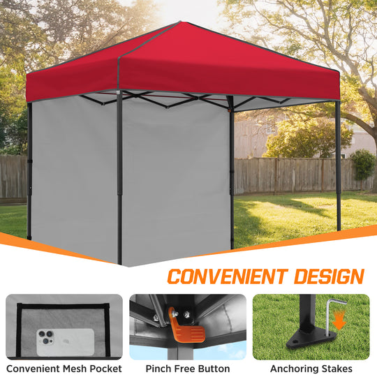 COOS BAY Pop Up Canopy Tent 6x4 with One Removable Sun Wall