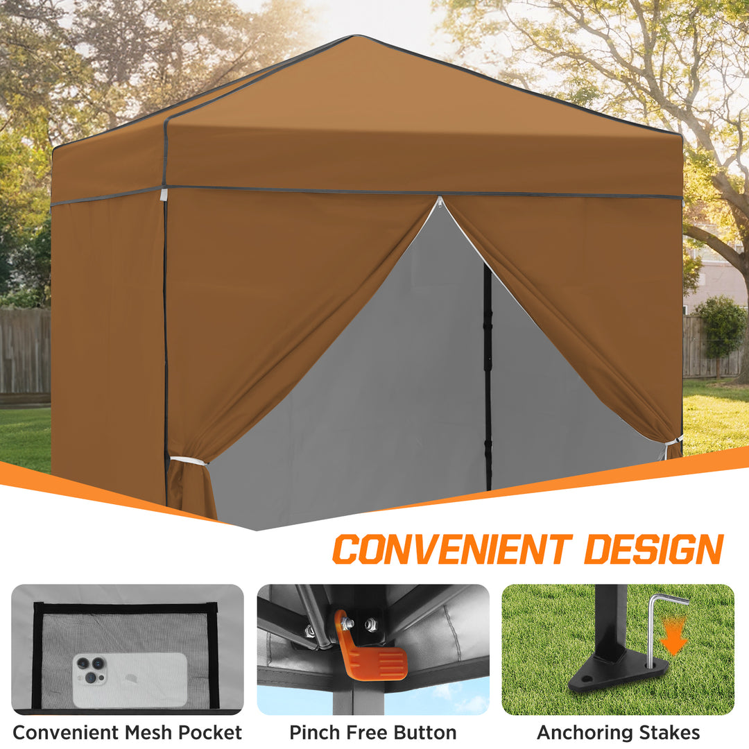 COOS BAY Pop Up Canopy Tent 6x4 with Four Removable Sun Walls