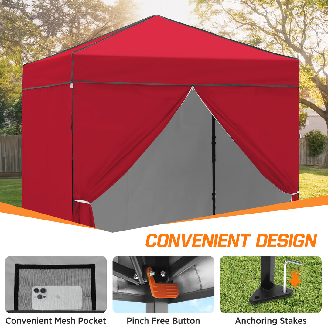 COOS BAY Pop Up Canopy Tent 6x4 with Four Removable Sun Walls