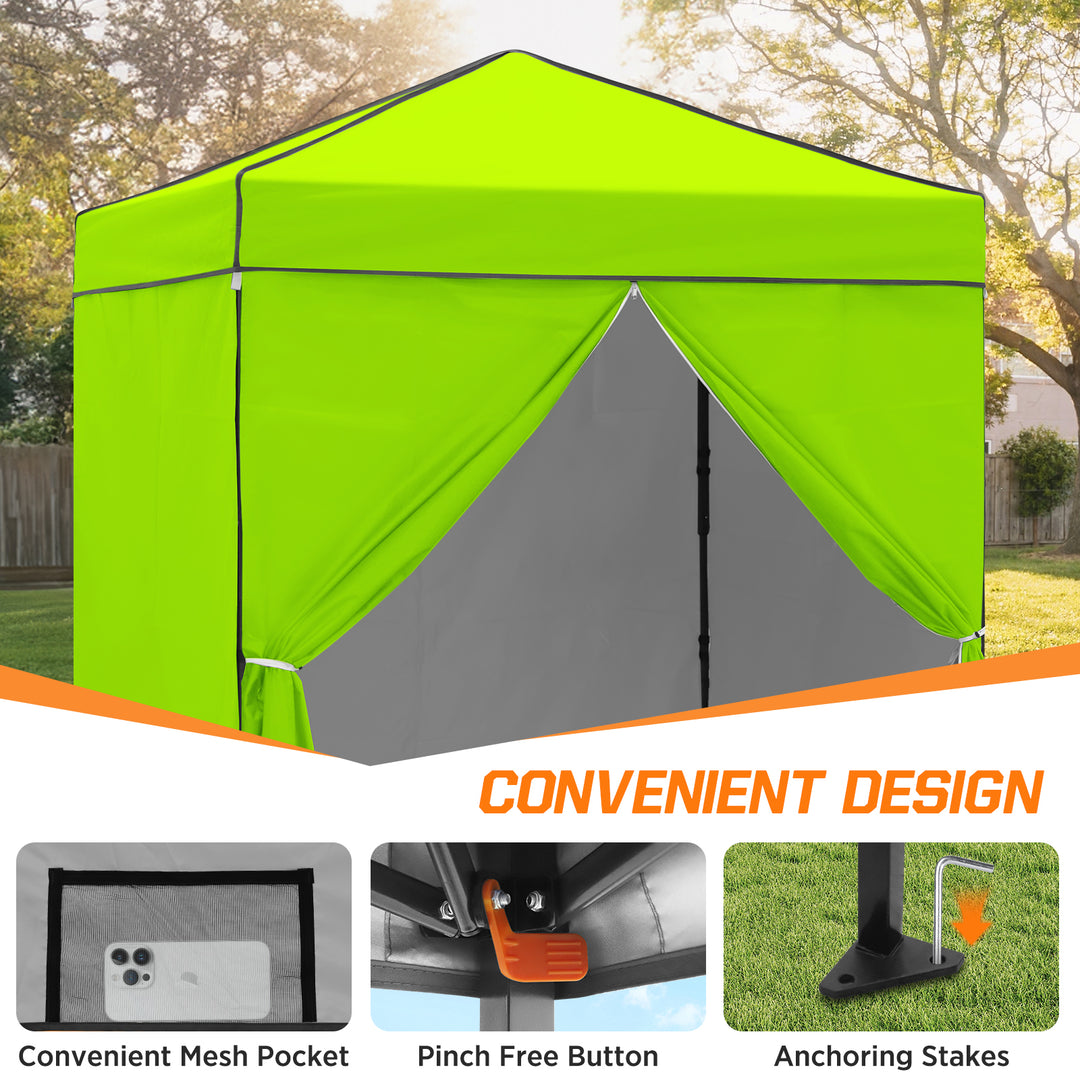COOS BAY Pop Up Canopy Tent 6x4 with Four Removable Sun Walls