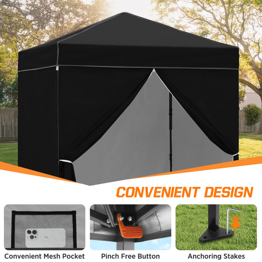 COOS BAY Pop Up Canopy Tent 6x4 with Four Removable Sun Walls