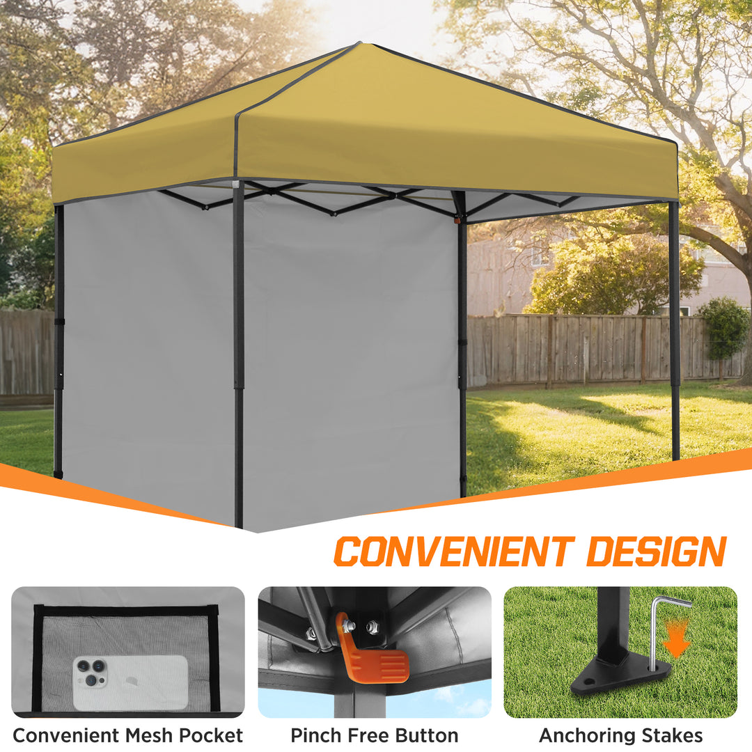 COOS BAY Pop Up Canopy Tent 6x4 with One Removable Sun Wall