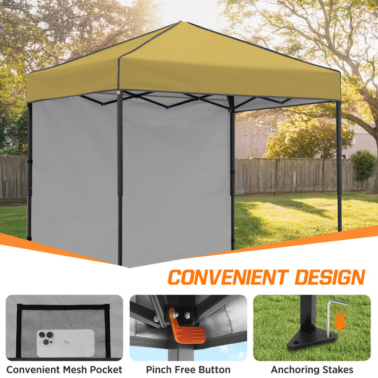 COOS BAY Pop Up Canopy Tent 6x4 with One Removable Sun Wall