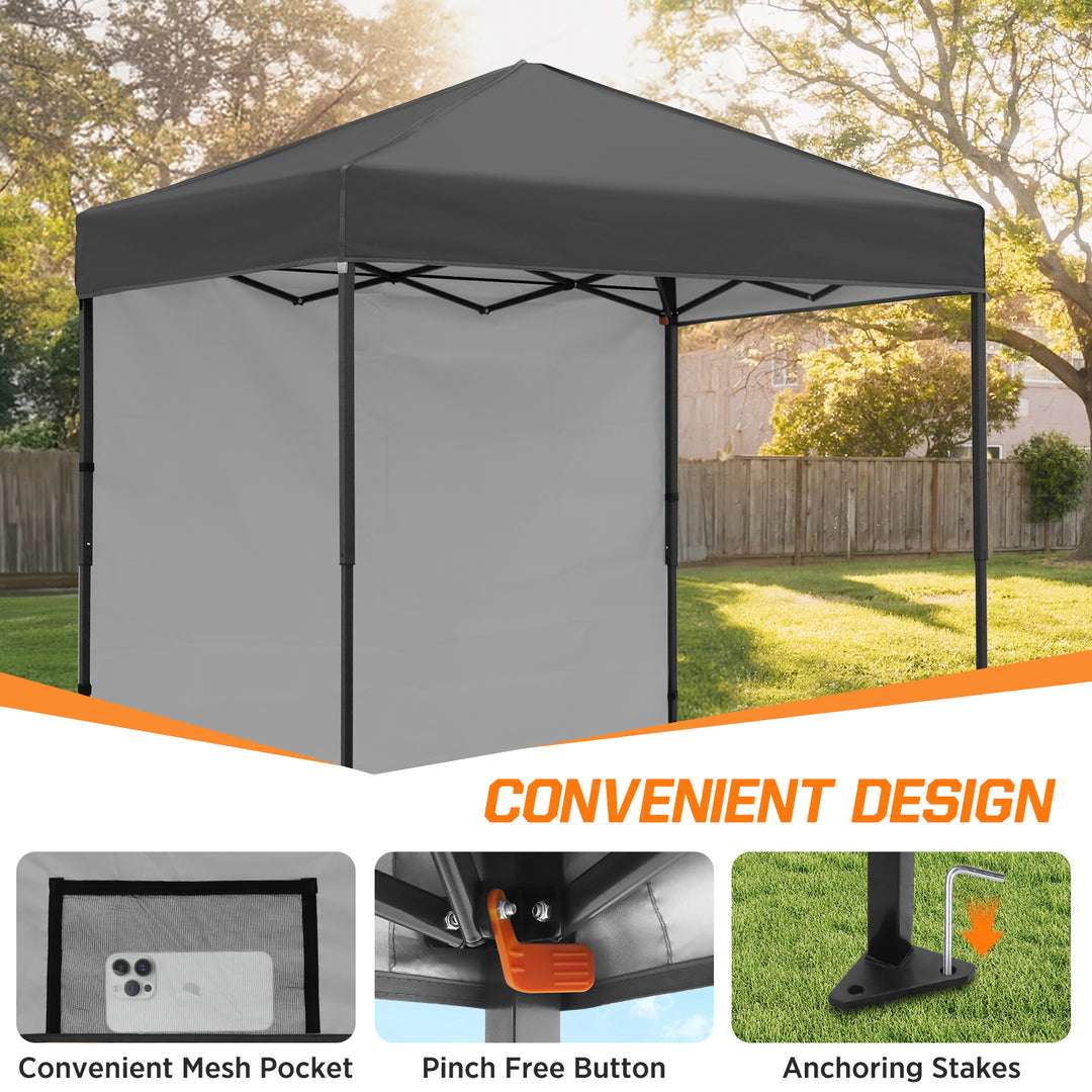 COOS BAY Pop Up Canopy Tent 6x4 with One Removable Sun Wall