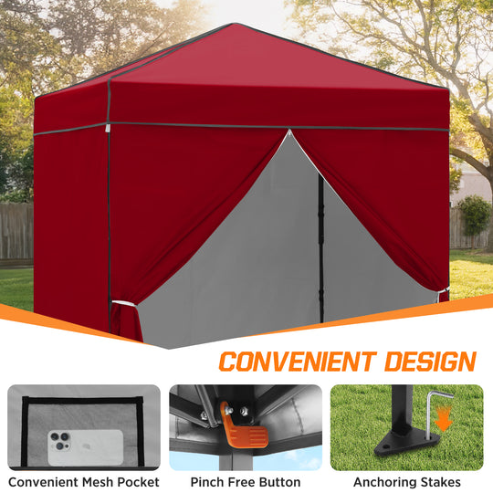 COOS BAY Pop Up Canopy Tent 6x4 with Four Removable Sun Walls
