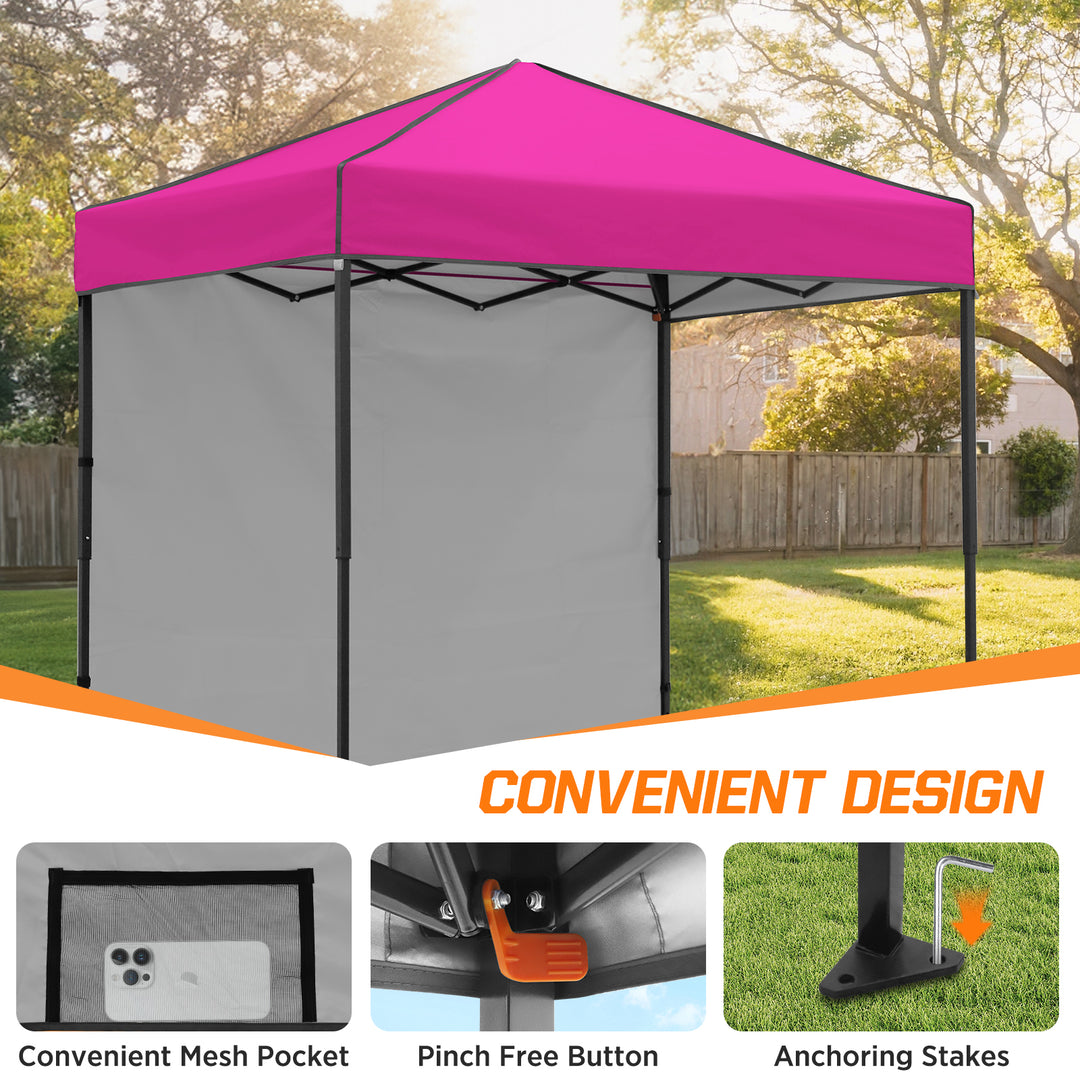 COOS BAY Pop Up Canopy Tent 6x4 with One Removable Sun Wall