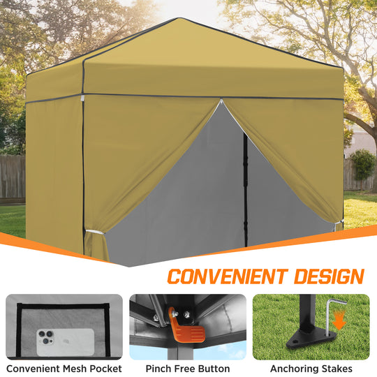 COOS BAY Pop Up Canopy Tent 6x4 with Four Removable Sun Walls