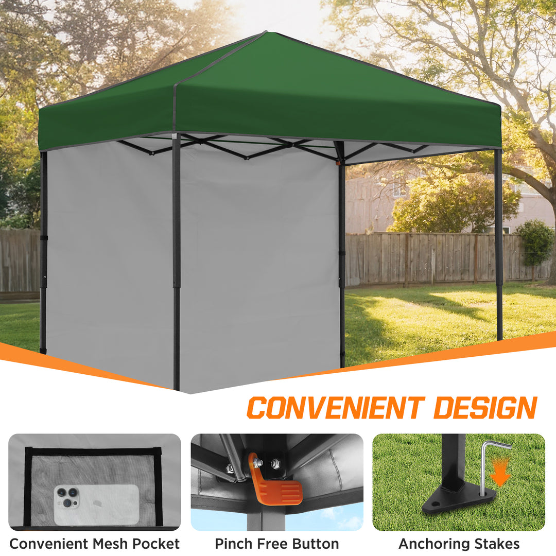 COOS BAY Pop Up Canopy Tent 6x4 with One Removable Sun Wall